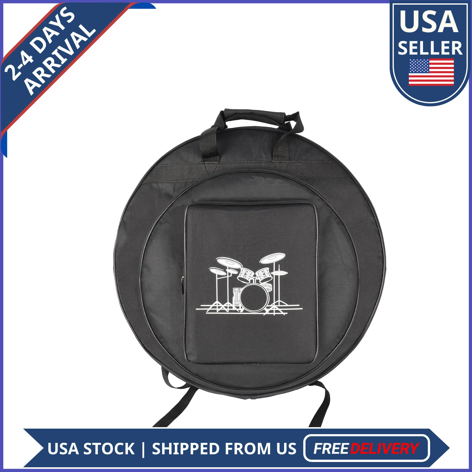 Tosnail 22 Inch Cymbal Gig Bag with Carry Handle and Shoulder Straps