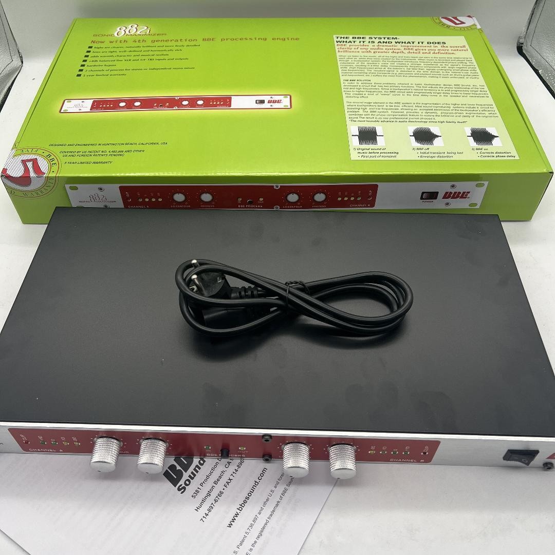 New BBE 882i Sonic Maximizer Rackmount Unit 1U With XLR Cables 110V~50/60Hz