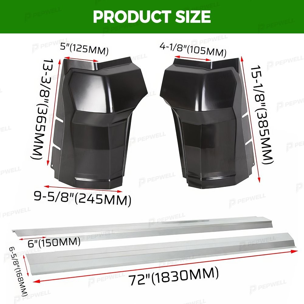 For 2009-2018 Dodge Ram Extended Quad Cab Outer Rocker Panels & Cab Corner Set