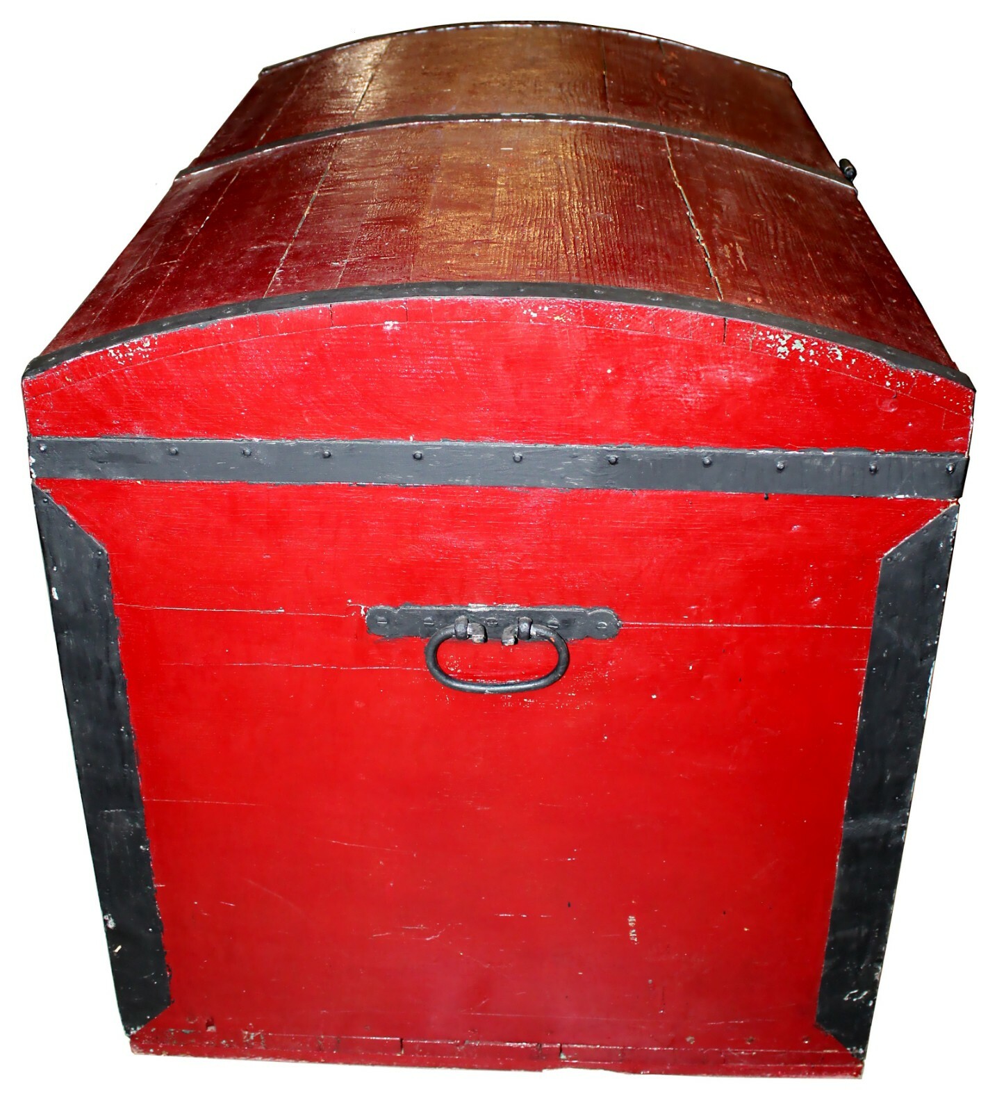 Vintage Handmade Cedar Red Storage Steamer Trunk Chest