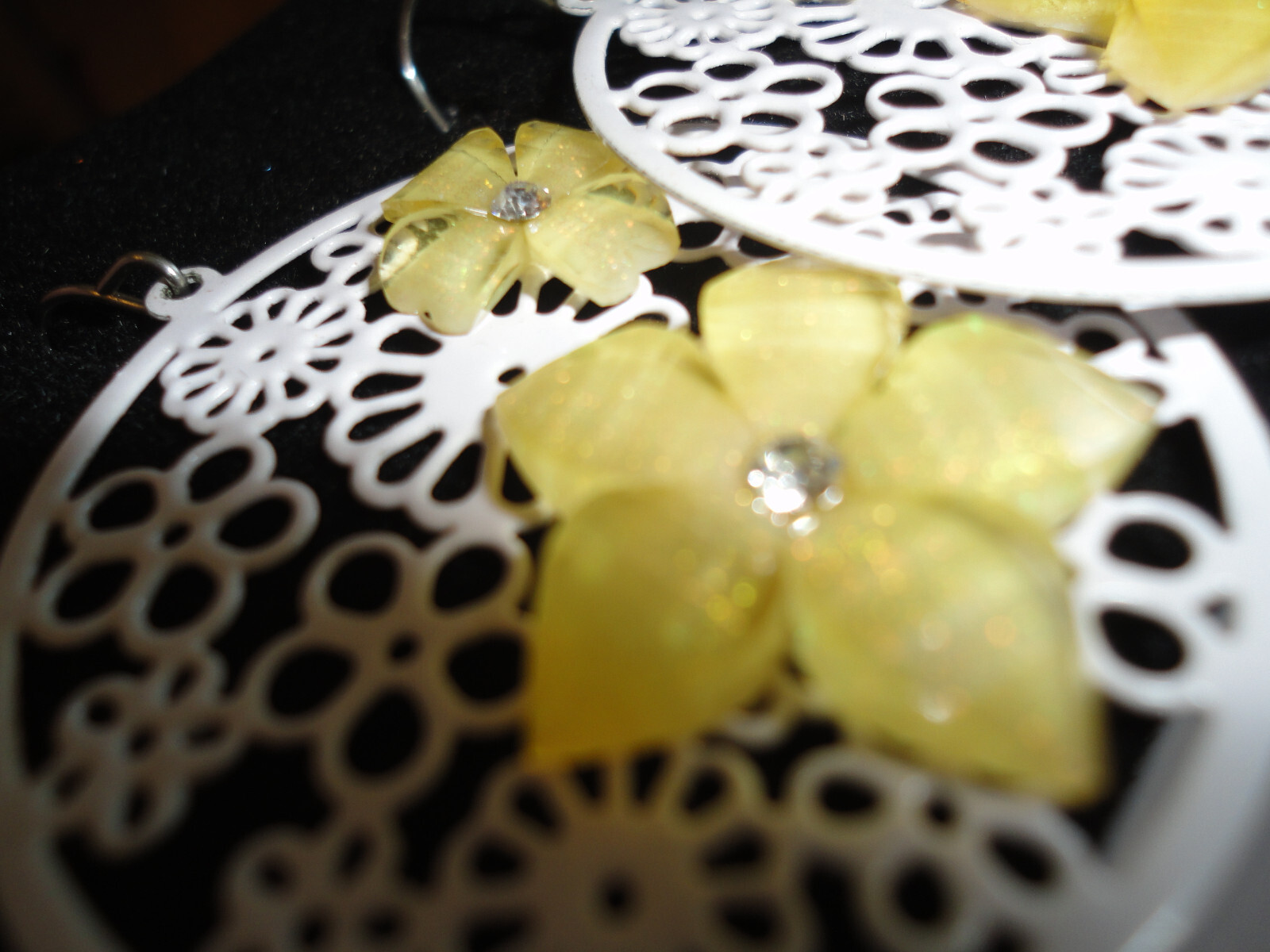 2 Pair Vintage Pierced Earrings Dangle Hook Wire