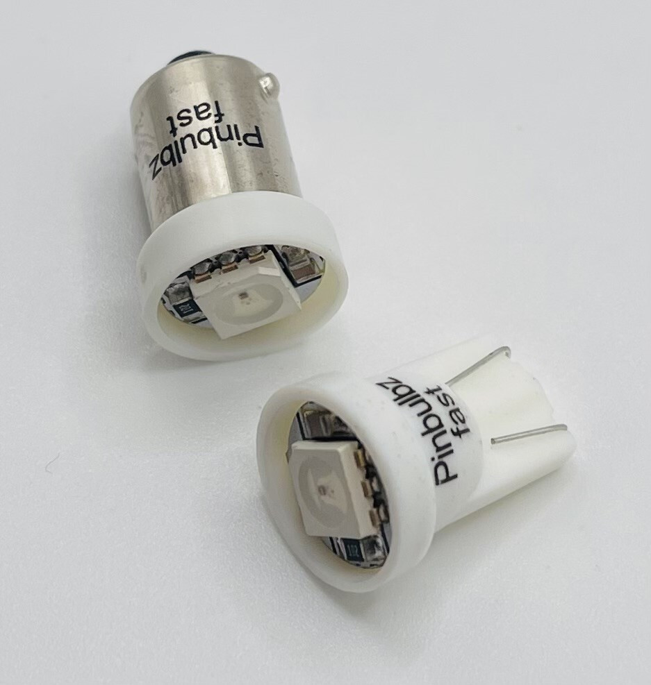 Pinball LED "COLOR CHANGE" BULBS 100pcs #555 LED 6.3v wedge base
