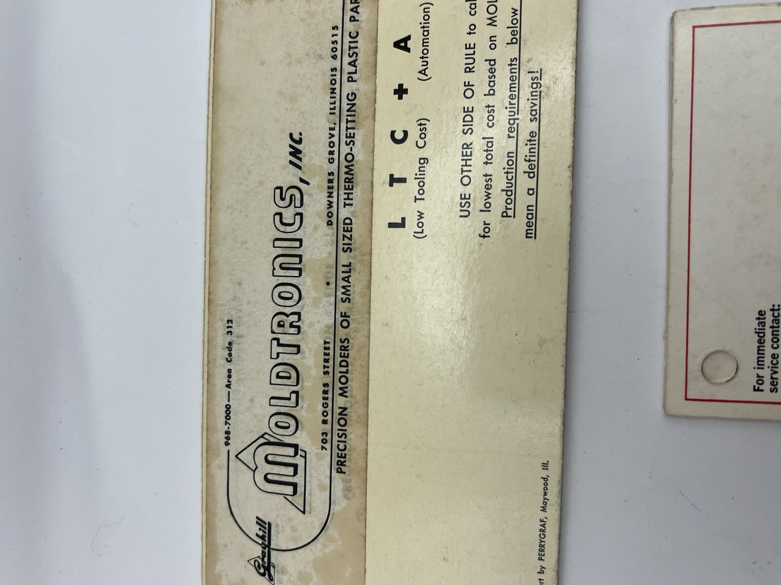 Vintage Tooling Break-Even Point Calculator Moldtronics Perrygraf IL