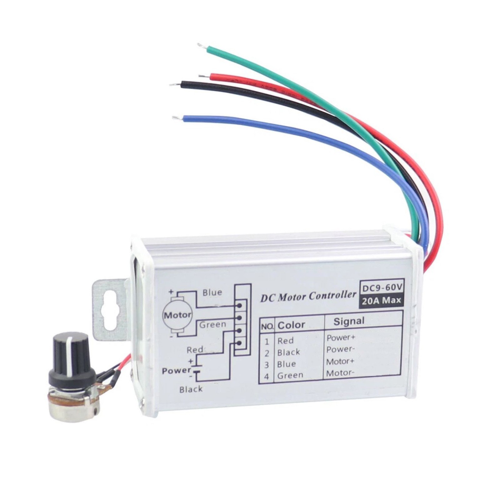 DC 9V-60V Input Voltage Motor Speed Controller With Convenient Operation Design