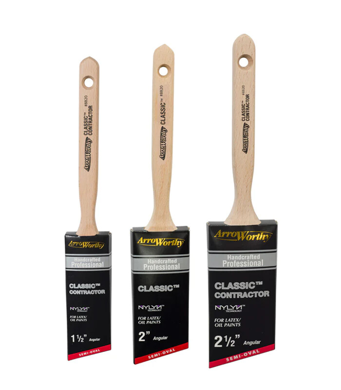 Arroworthy Classic Long Handle Semi Oval Angled Paint Brush