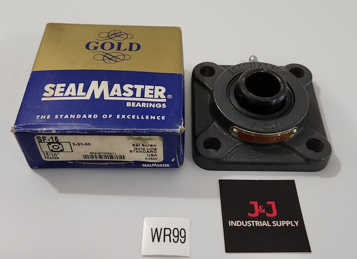 *BRAND NEW* Sealmaster SF-15 Gold Line Flange Mount Bearing 15/16 Bore +Warranty