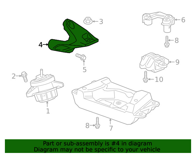 Genuine GM Driver Side Engine Mount Bracket 84329420