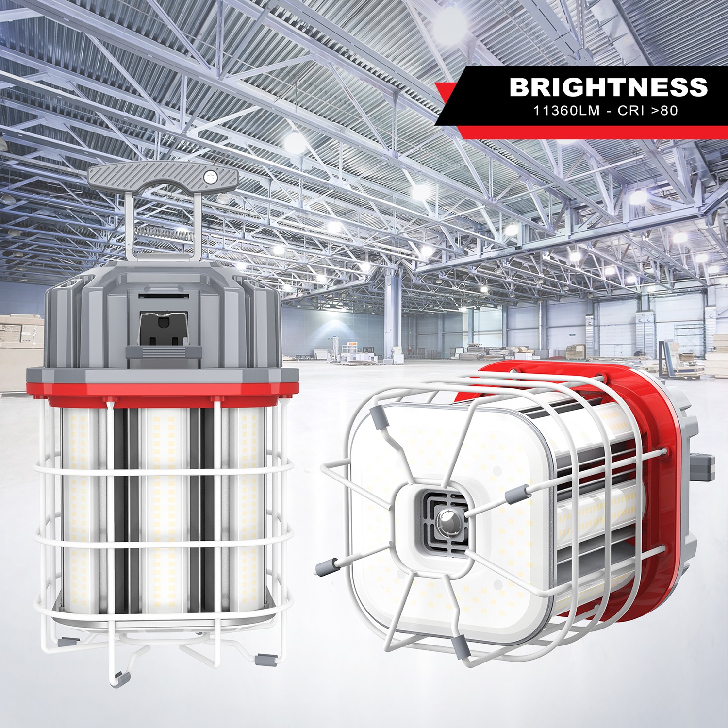 100W LED Temporary Work Light Industrial Construction Linkable High Bay Lights