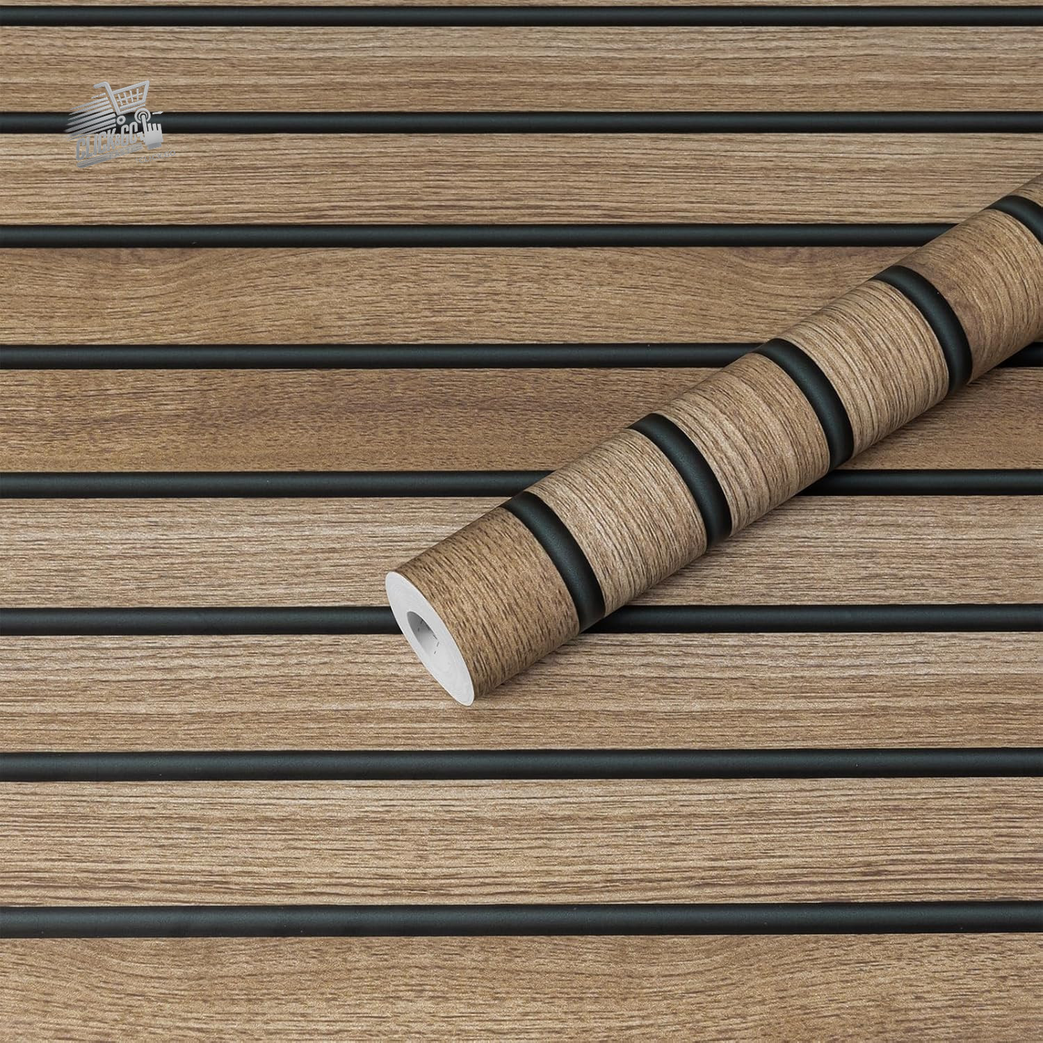 Self-adhesive wood wallpaper 44x300cm brown, adhesive paper for wooden furniture