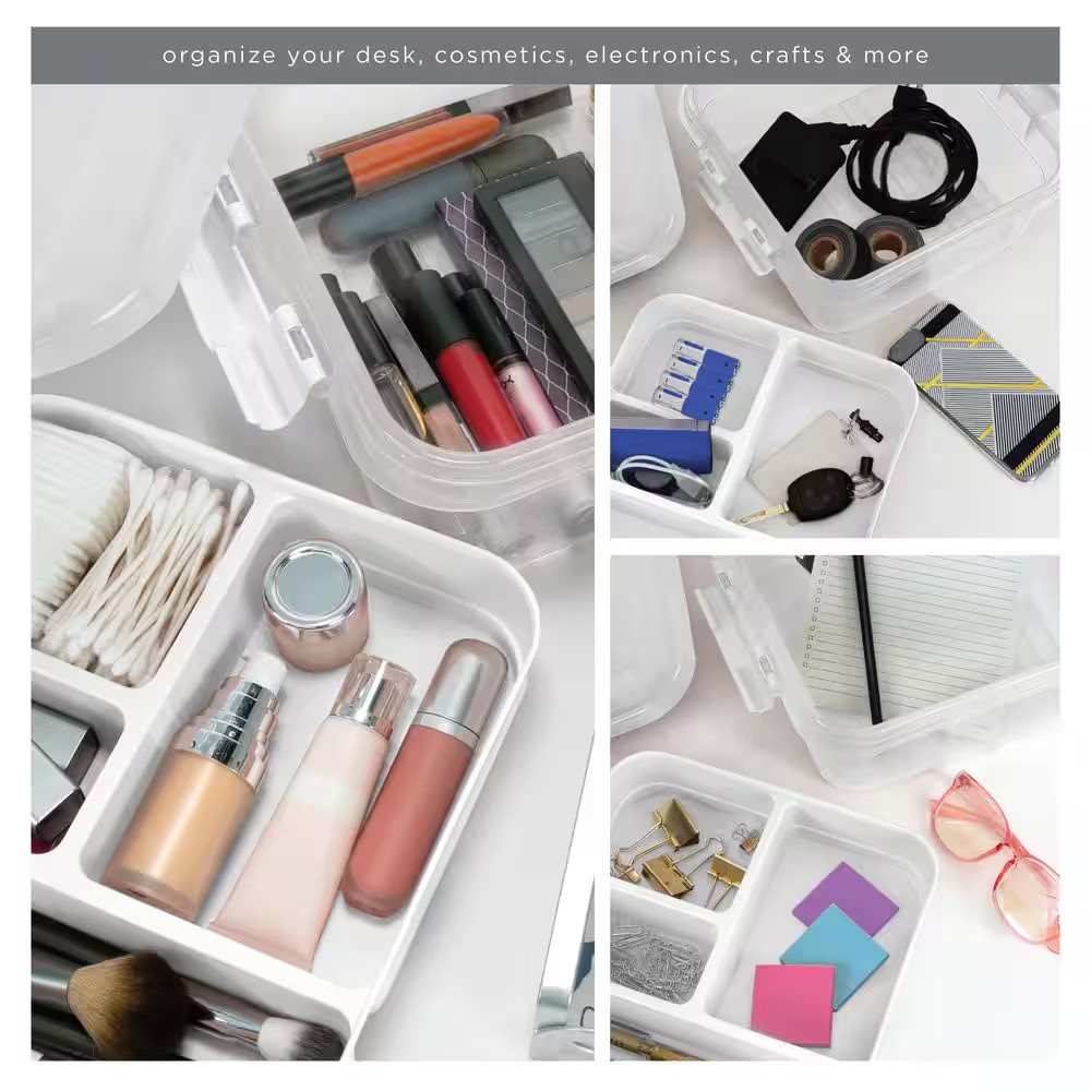 5 Compartment Gift Supply Storage Box in White