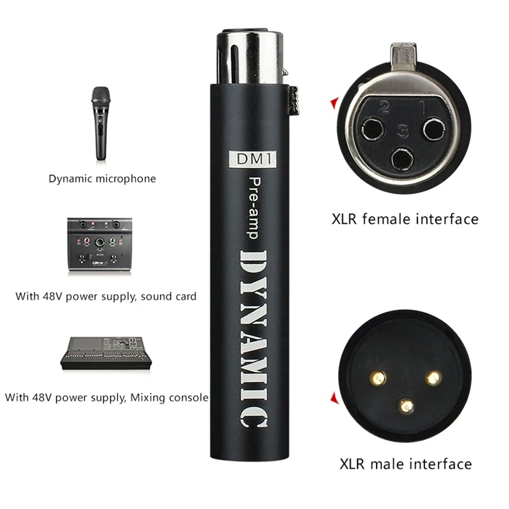 Replace for DM1 Dynamic Microphone Preamplifier 28DB Gain Amplifier for7710