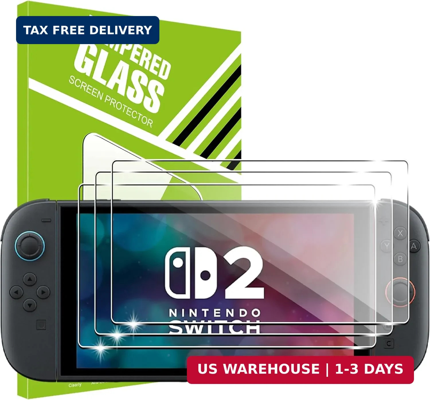 for NS/Nintendo Switch 2 Screen Protector-HD Tempered Glass Crystal Clear,Anti-S