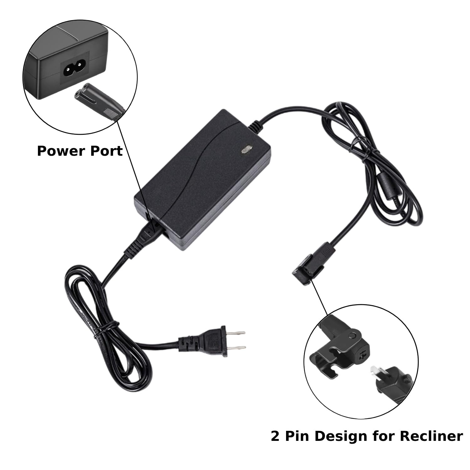 Universal Power Cord for Recliner Chair Power Recliner Replacement Parts 29 V