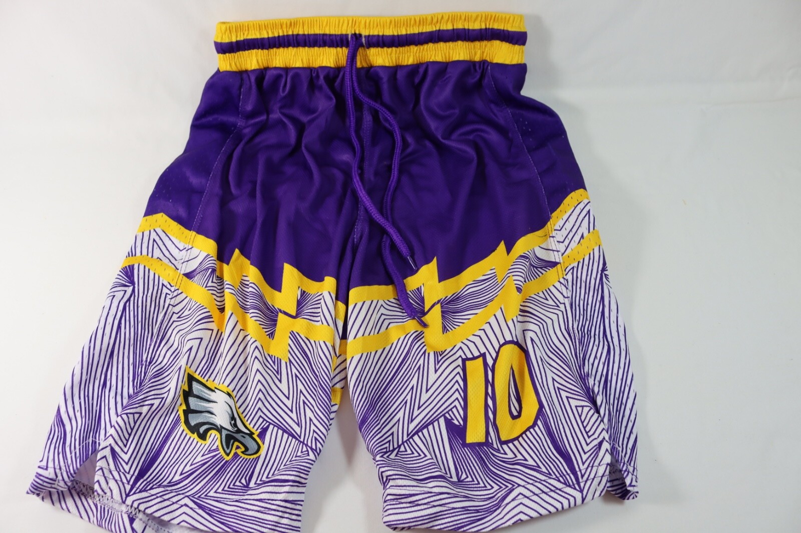Basketball Shorts PURPLE & Gold EAGLES Sports Jersey Mesh SIZE SMALL #10 NEW