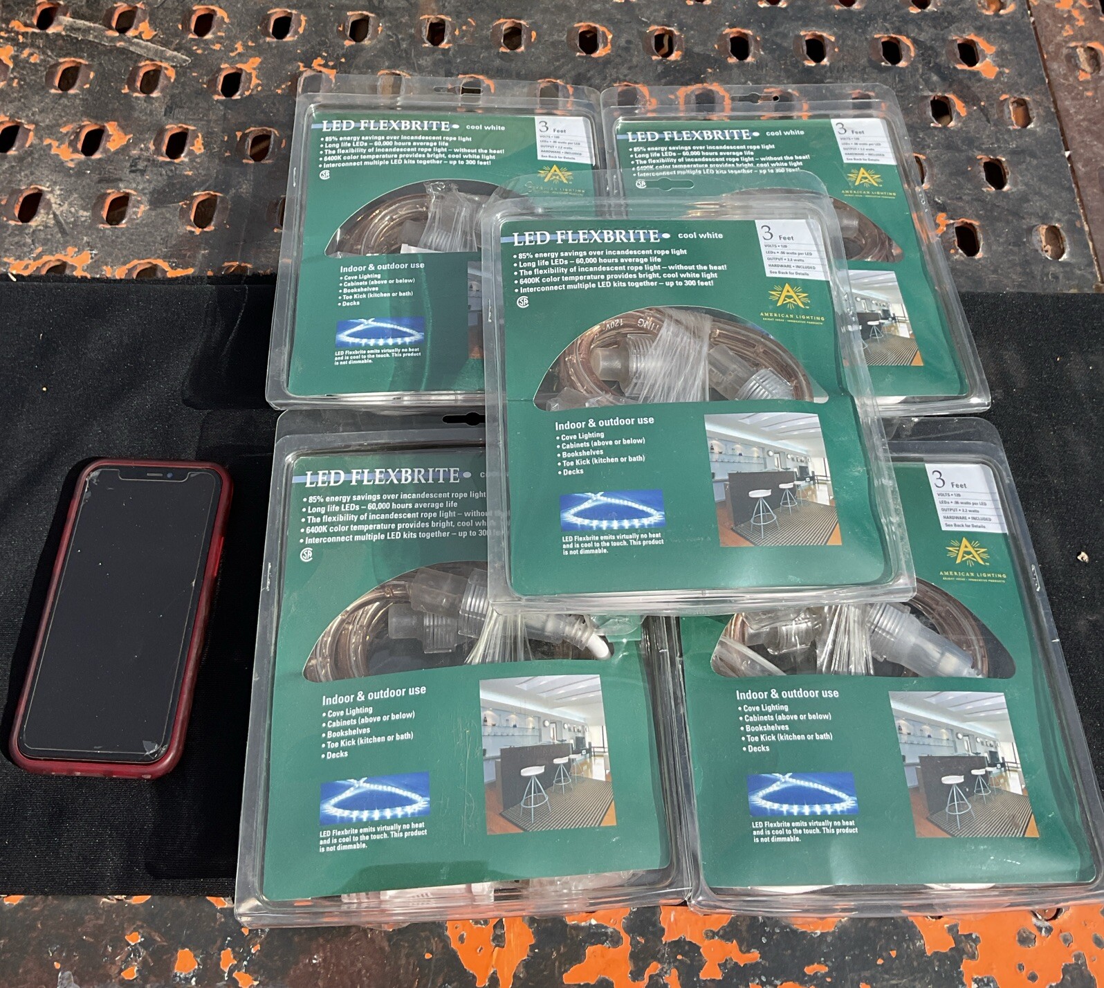 Lot Of 5 New & Sealed LED Rope Lights 3ft 120V Indoor/Outdoor 6400K 60,000hrs