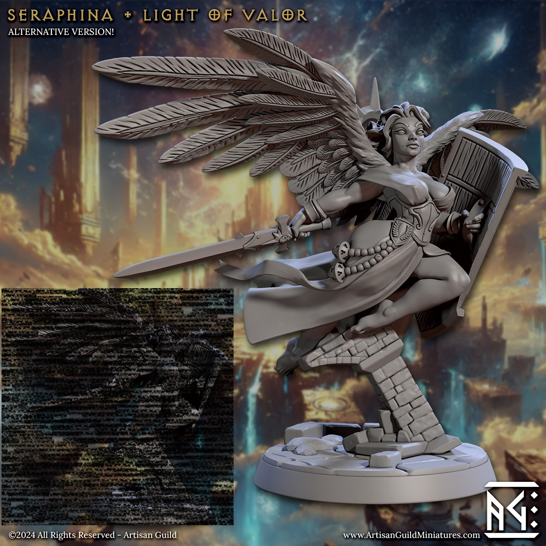 Seraphina - Winged Celestial Pinup SFW - Artisan Guild - Dungeons and Dragons