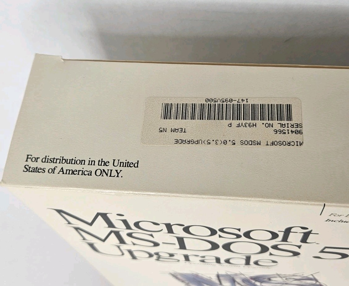 Microsoft MS-DOS 5.0 Upgrade 3.5" Software Operating System Disks NEW Open Box