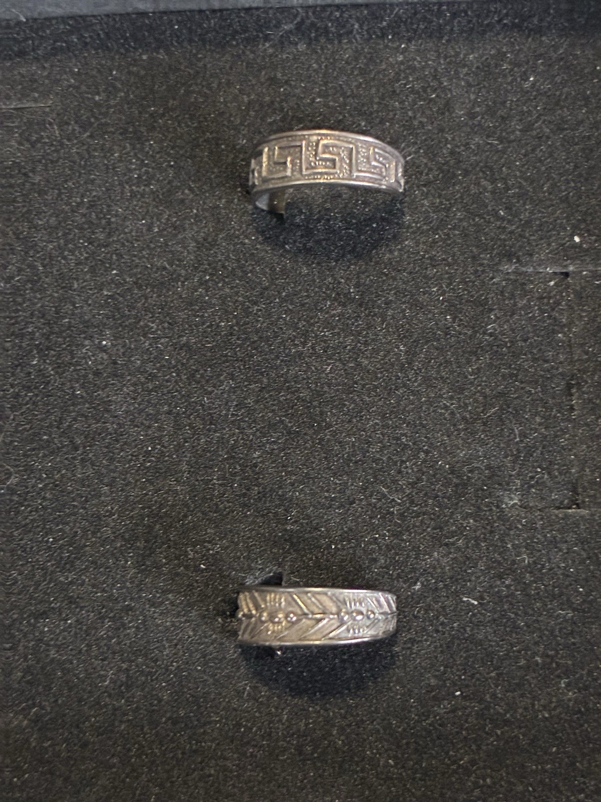 Two Toe Rings Fun Designs Size 2.5/3 Signed 925 Silver Vintage