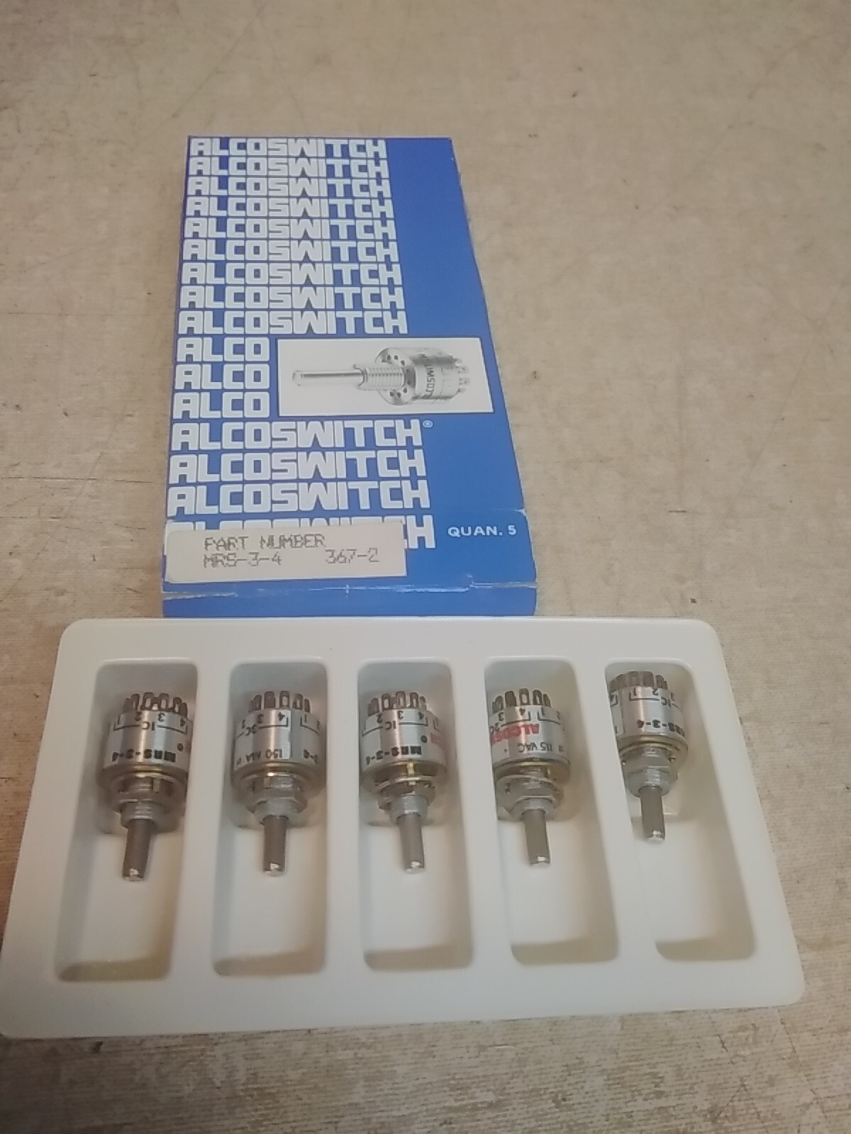 Lot Of 5 AlcoSwitch MRS-3-4 Rotary Switch 115VAC