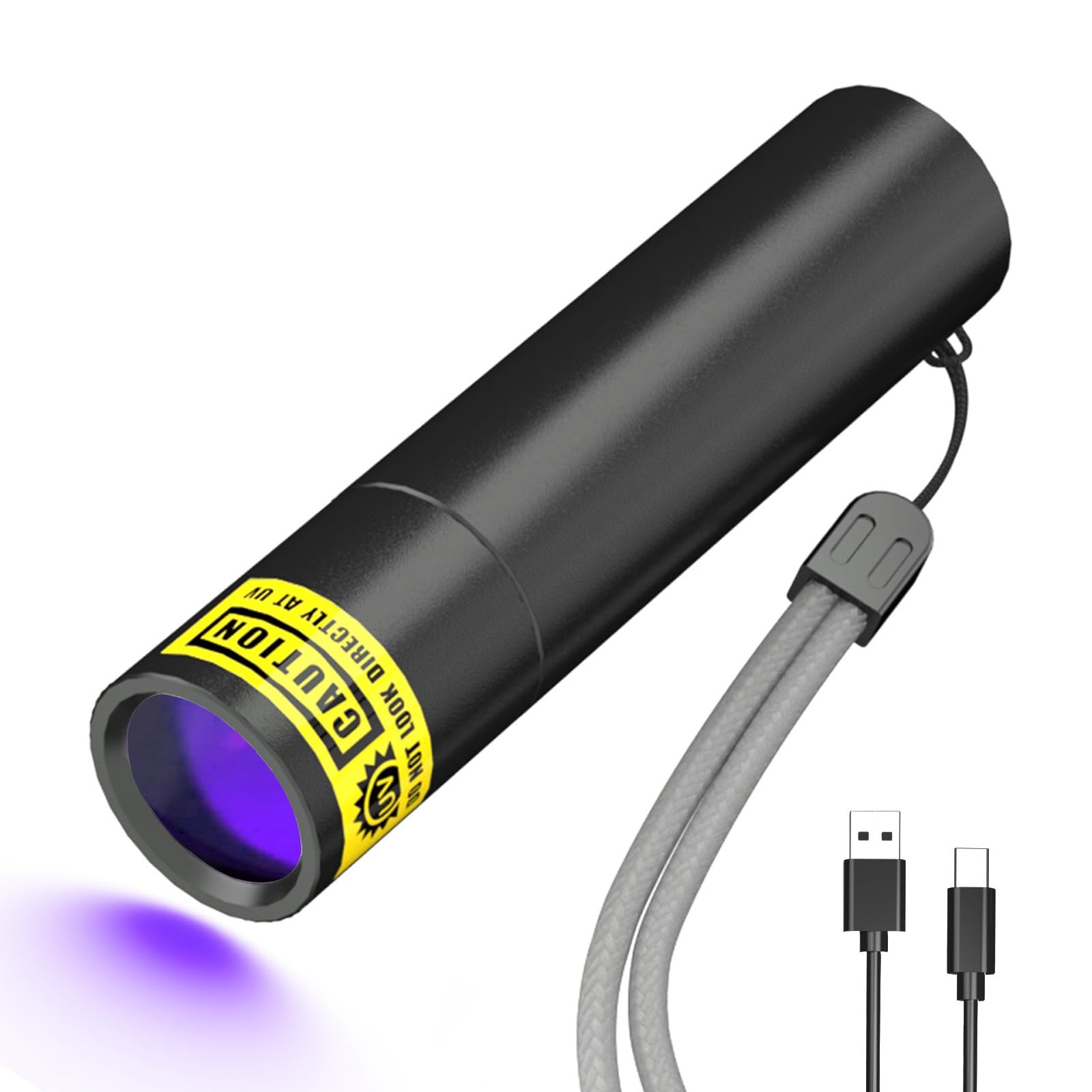 SEVENKA Black Light UV Flashlight, Rechargeable 365nm Ultraviolet Light, Mini &