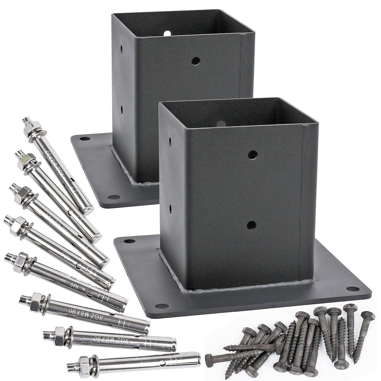2Pack 4x4(Actual Size: 3.5x3.5) Post Base Stainless Steel Flange Anchor Base ...