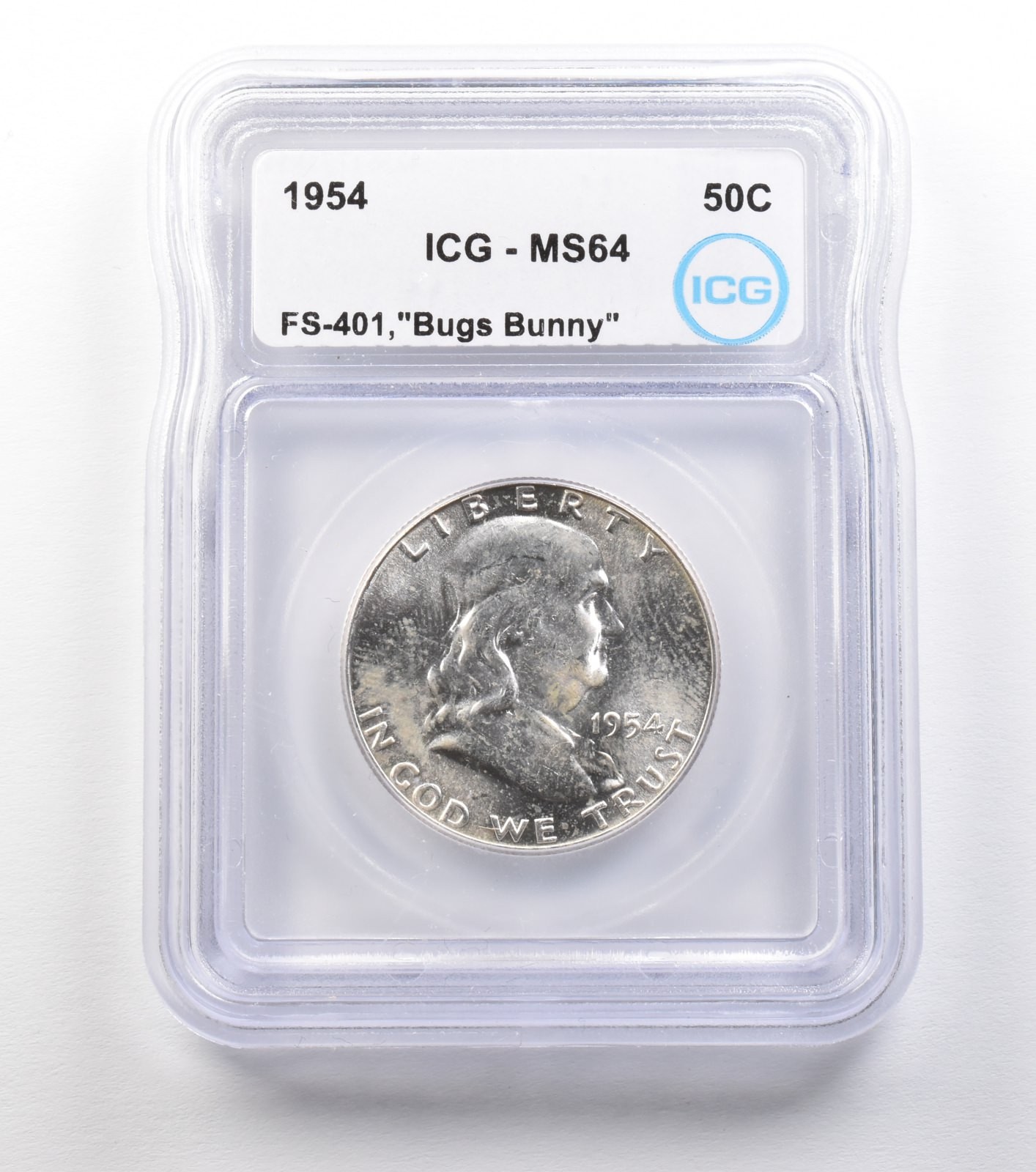 1954 Franklin Half Dollar FS-401 Bugs Bunny MS64 ICG *1486