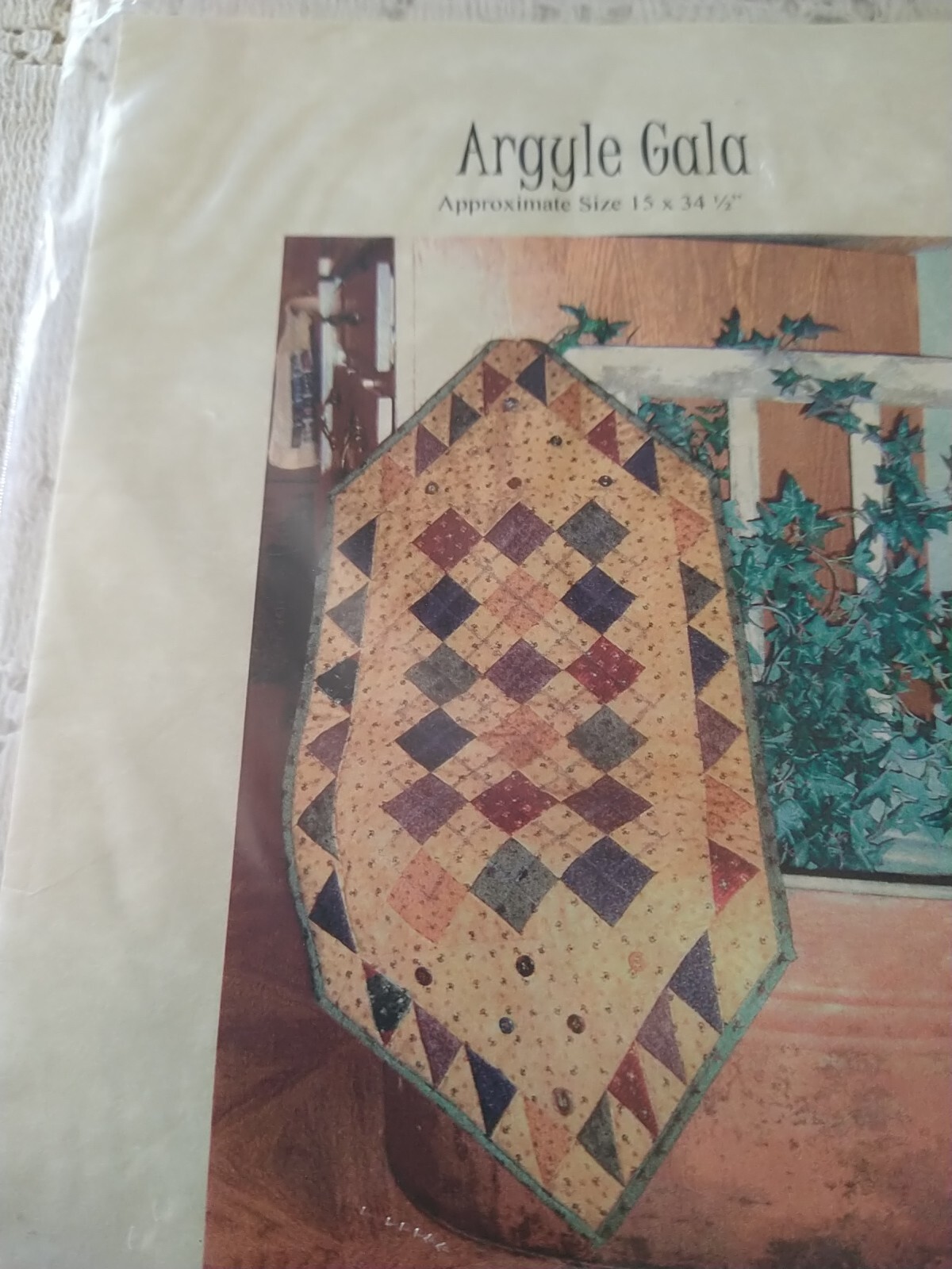 TEA FOR TWO DESIGNS Quilt Pattern Argyle Gala 15x34 1/2" TFT132