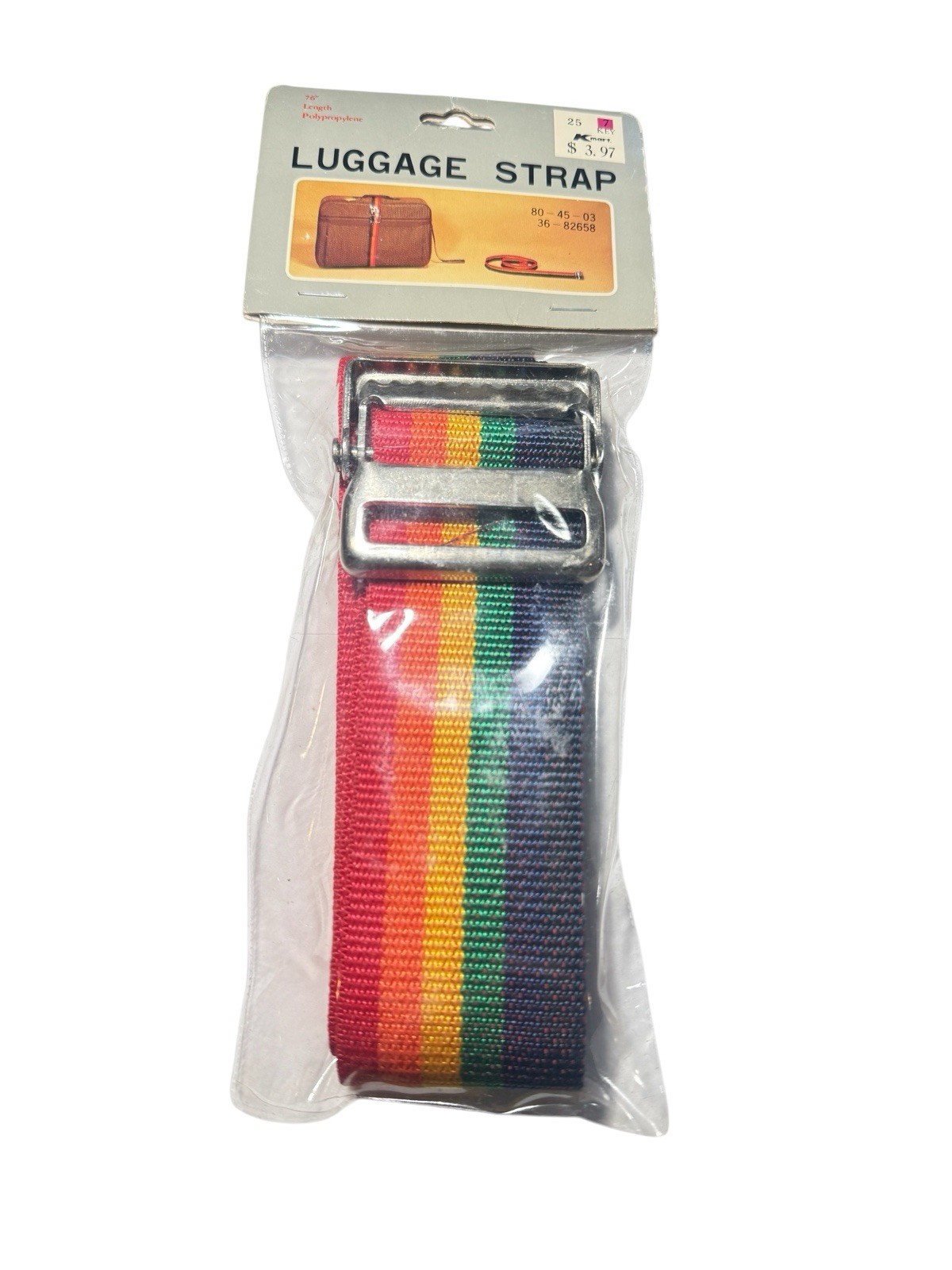Vtg Rainbow Luggage Strap Adjustable 76” Nylon New Old Stock NOS