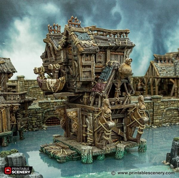 The Boatswains Bunkhouse 3D Printed Tabletop Terrain DND Dungeons (32mm)