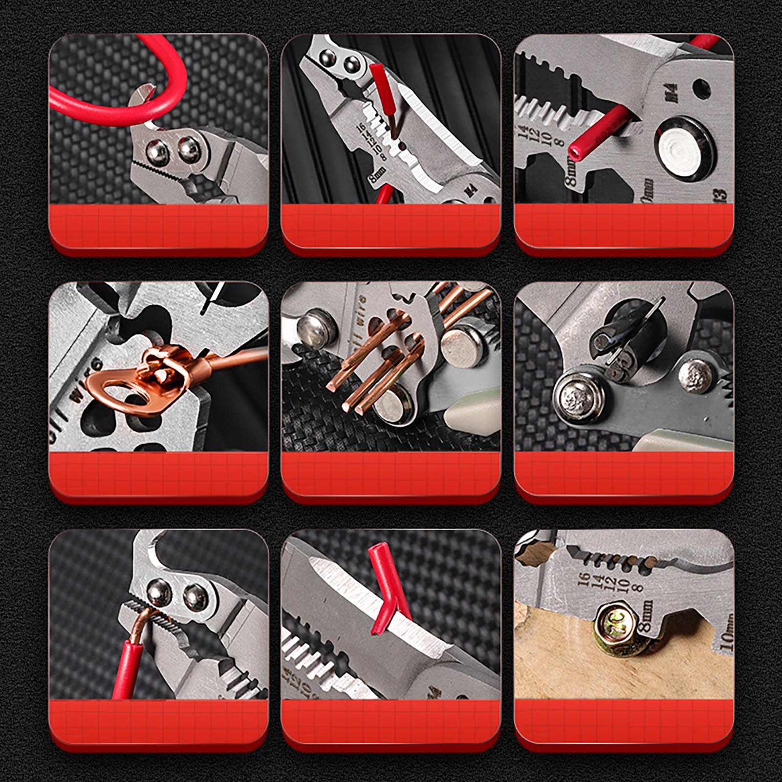 Multi-function Foldable Wire Stripper,Multifunctional Wire Stripper Tool 18-in-1