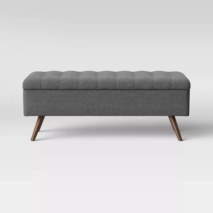 Arthur Tufted Storage Bench Gray - Threshold