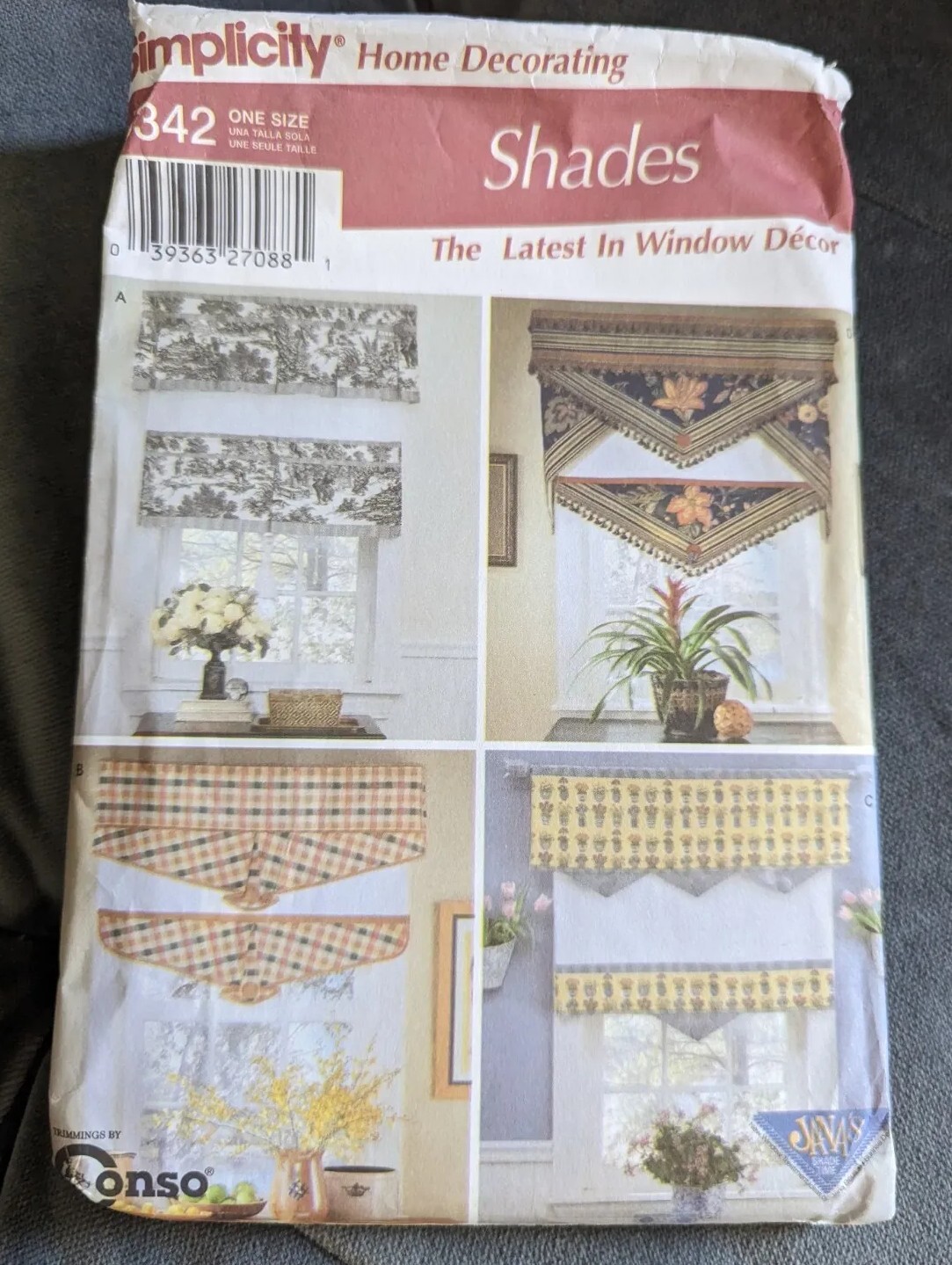 Window Valances Shades Simplicity 5342 Decor Pattern New Home Decorating Uncut