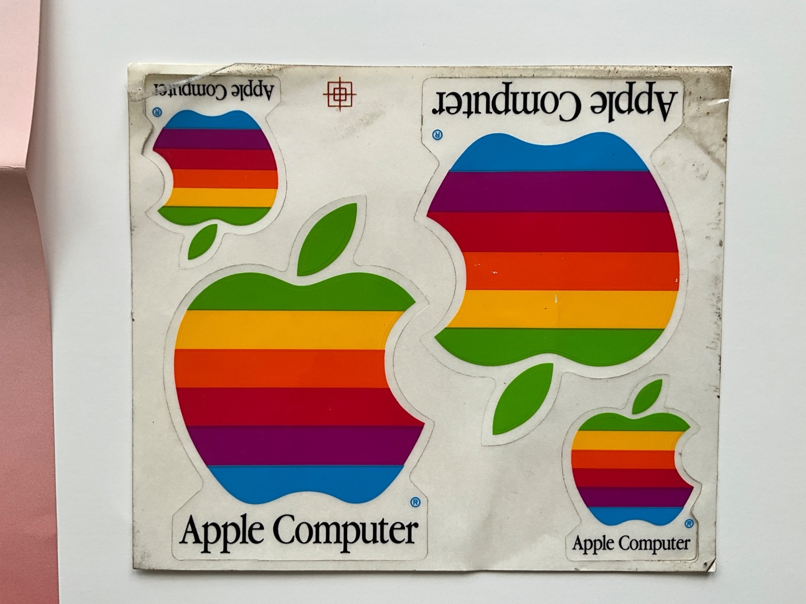 1995 Macintosh Performa Computer Instruction Poster & Apple Rainbow Stickers