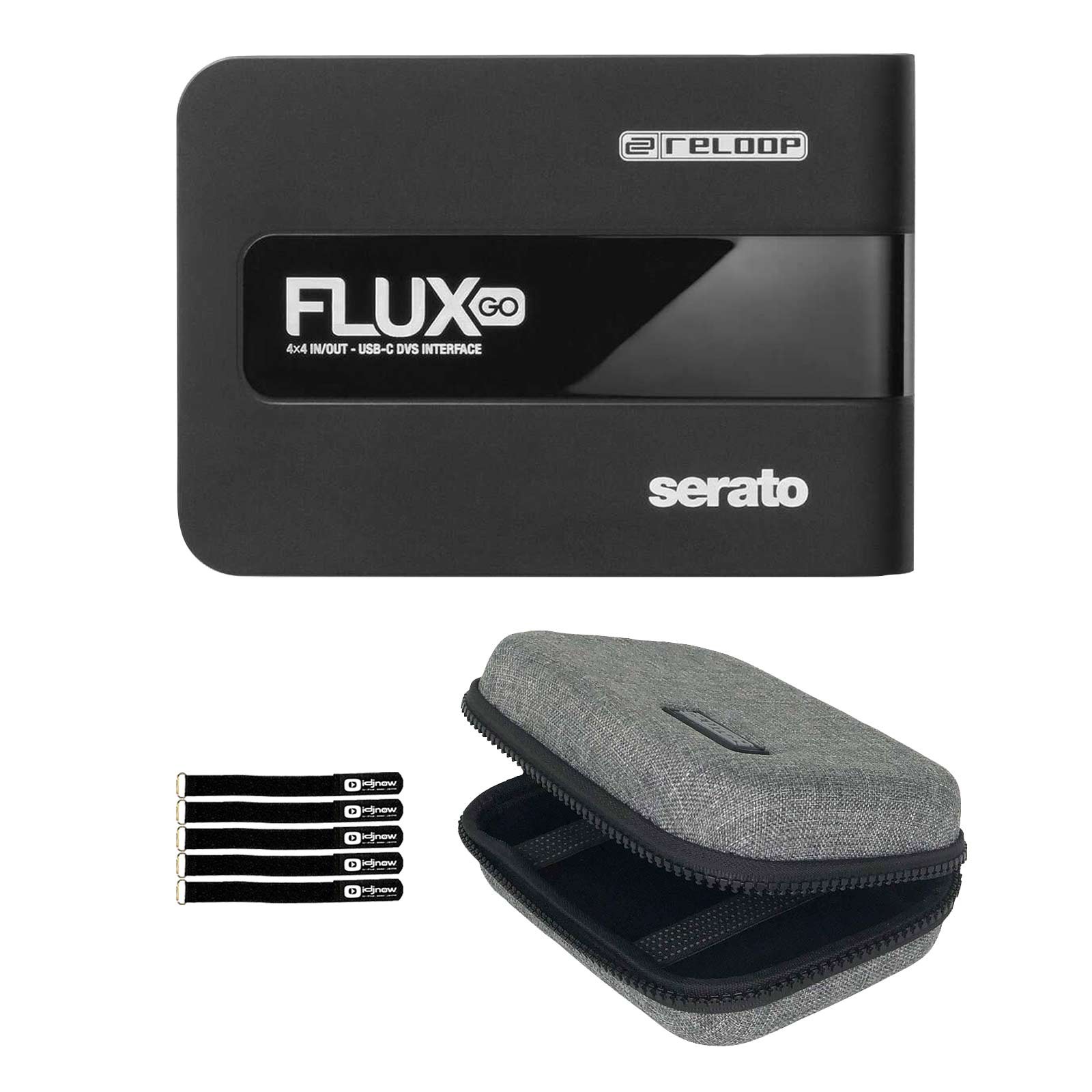 Reloop Flux Go Pocket-Sized 2-Channel (4x4) USB-C DVS Audio Interface w Case