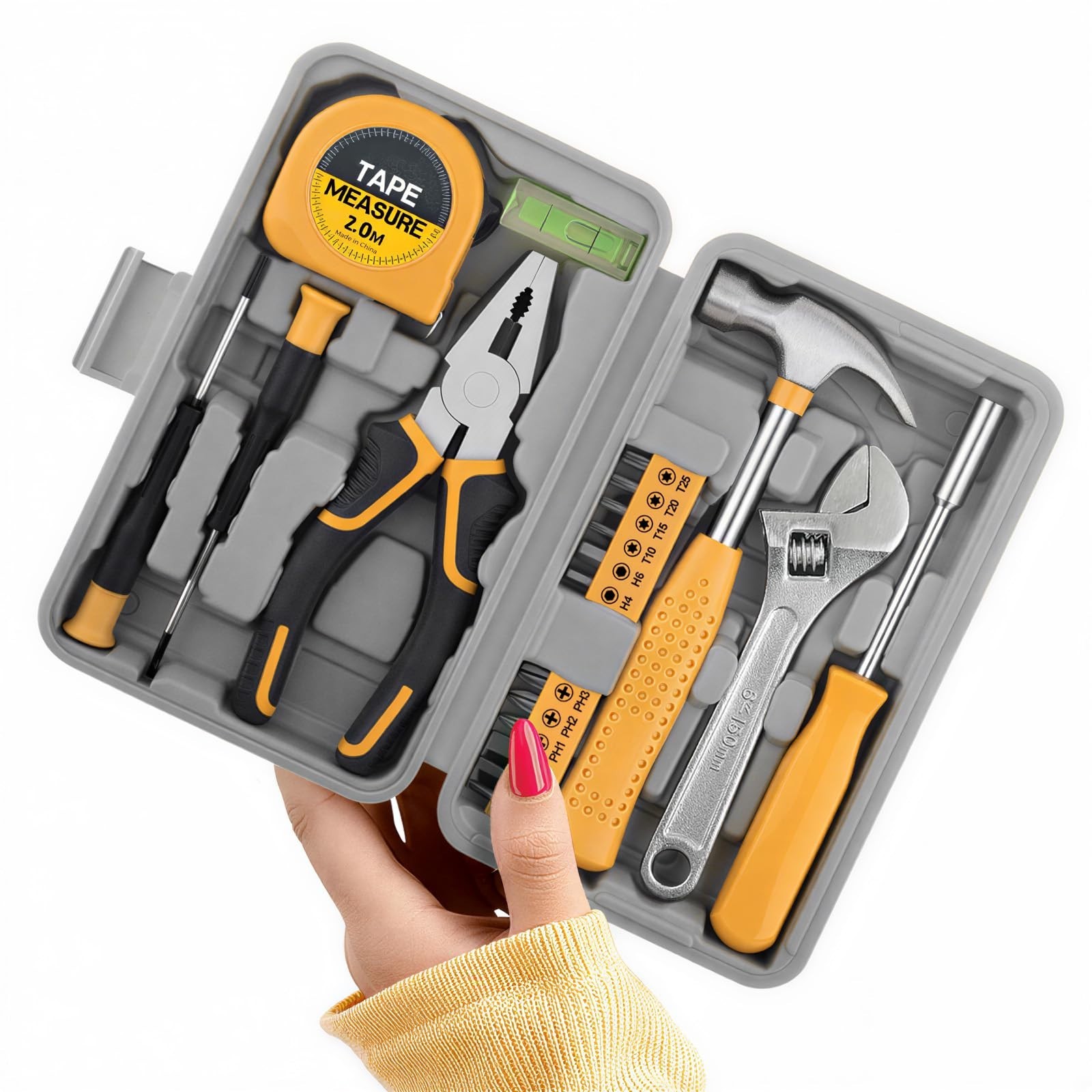 20 Pcs Compact Tool Kit, Mini Toolbox for Home Repairs, DIY, Office Use, Beginne