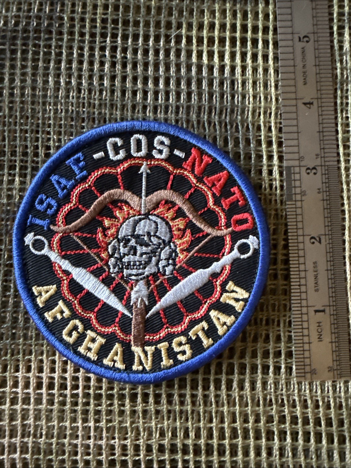 French Foreign Legion ISAF COS NATO Afgan War SKULL Color Patch