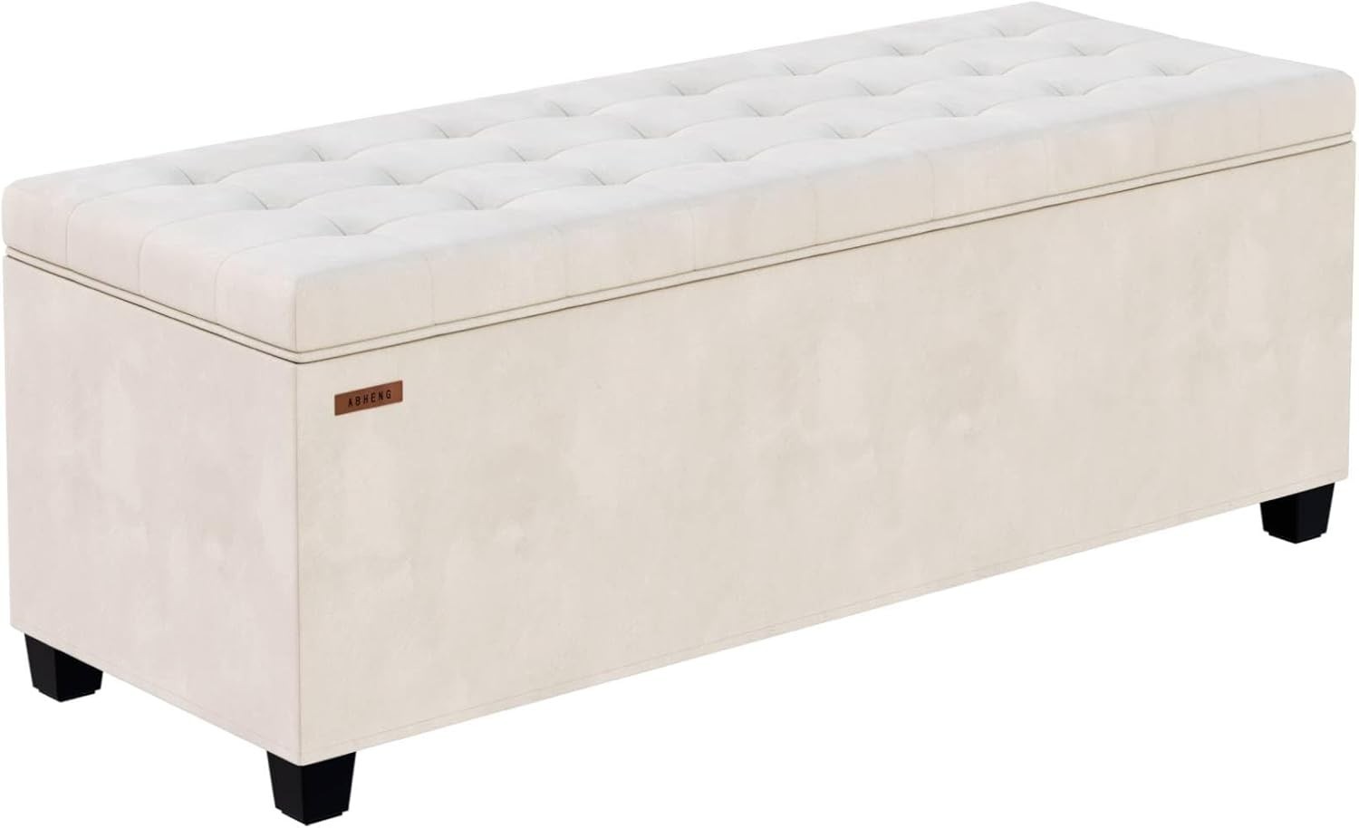 Velvet Storage Ottoman Bench With Legs Metal Frame End Of Bed Bench