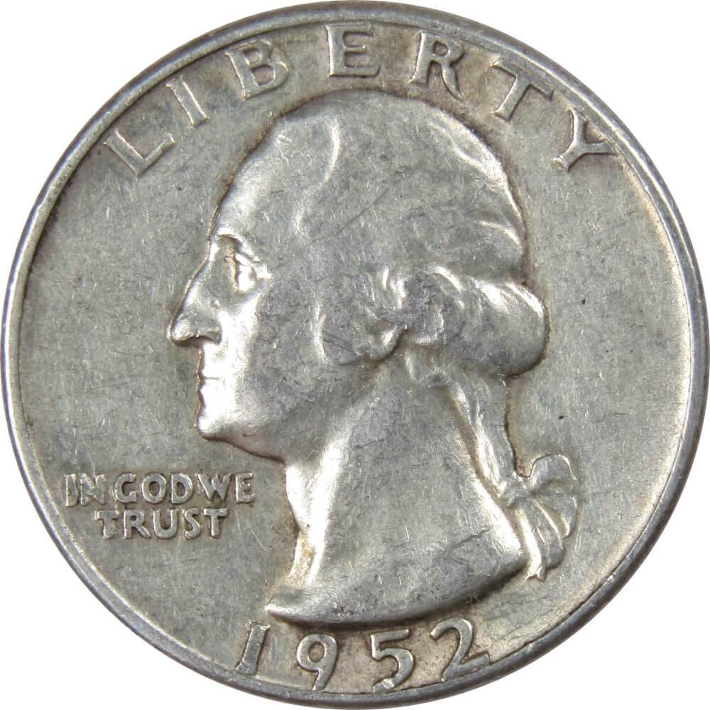 1952 Washington Silver Quarter XF EF Extremely Fine 25c Coin