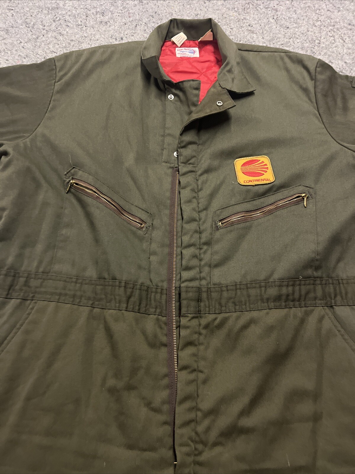 Vintage Continental Patch Flight Master Uniforms XL Jumpsuit Insulated