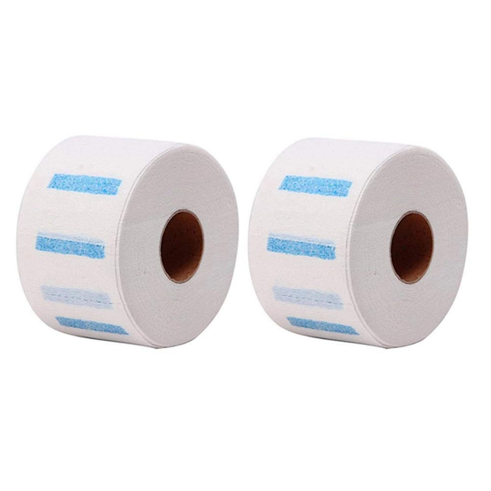 2 Rolls Disposable Barber Neck Strips Stretchy Paper Bands Salon Hair Cutting