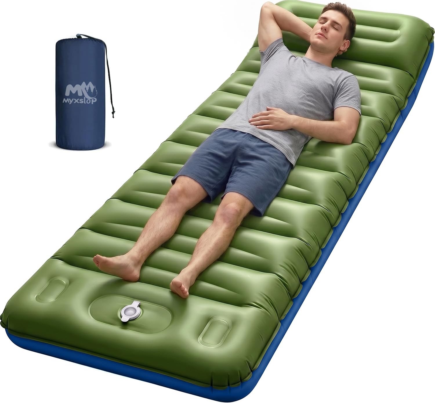 Camping Sleeping Pad, Thick 5 Inch Camping Mat with Pillow Built-in Foot Pump...