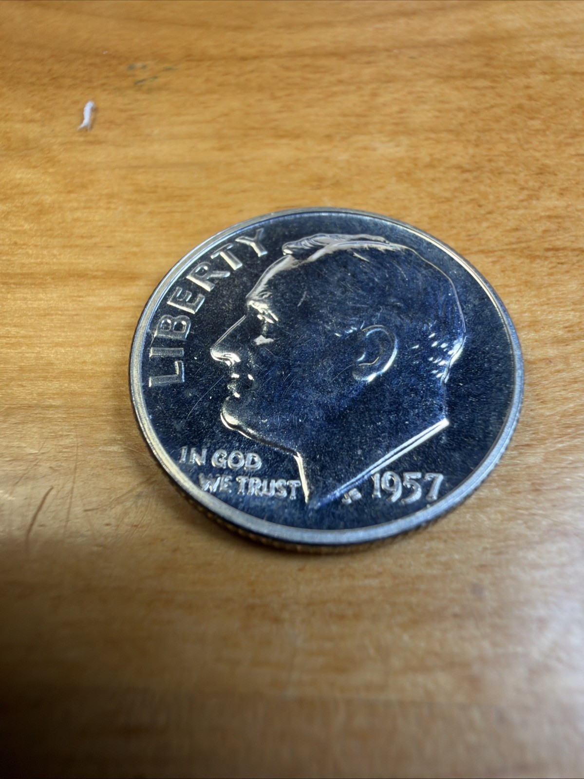 1957 Roosevelt Dime Gem Proof 90% Silver - Free Shipping- NB5