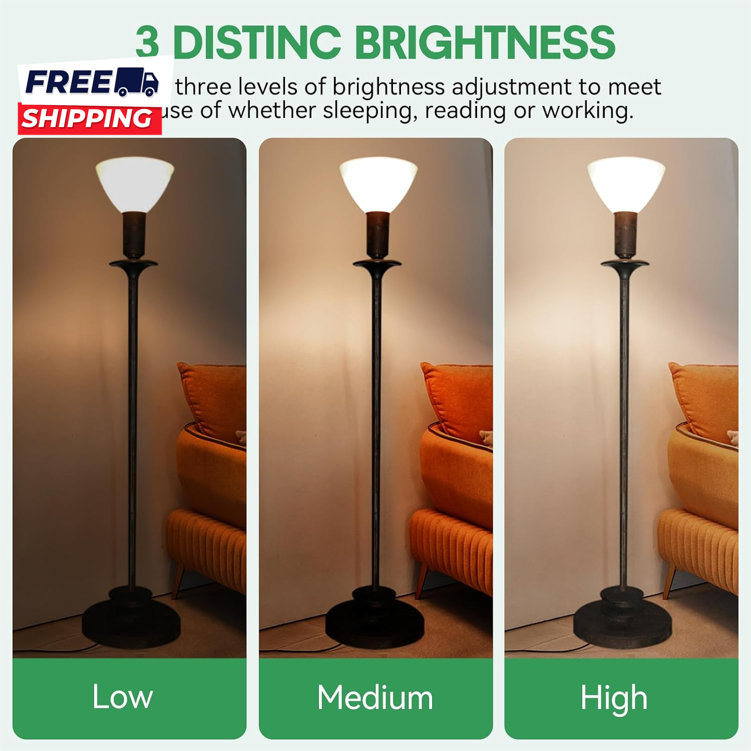 2-Pack Mogul Base 3 Way LED Light Bulb 10/20/30W, 100/200/300 Watt Equivalent