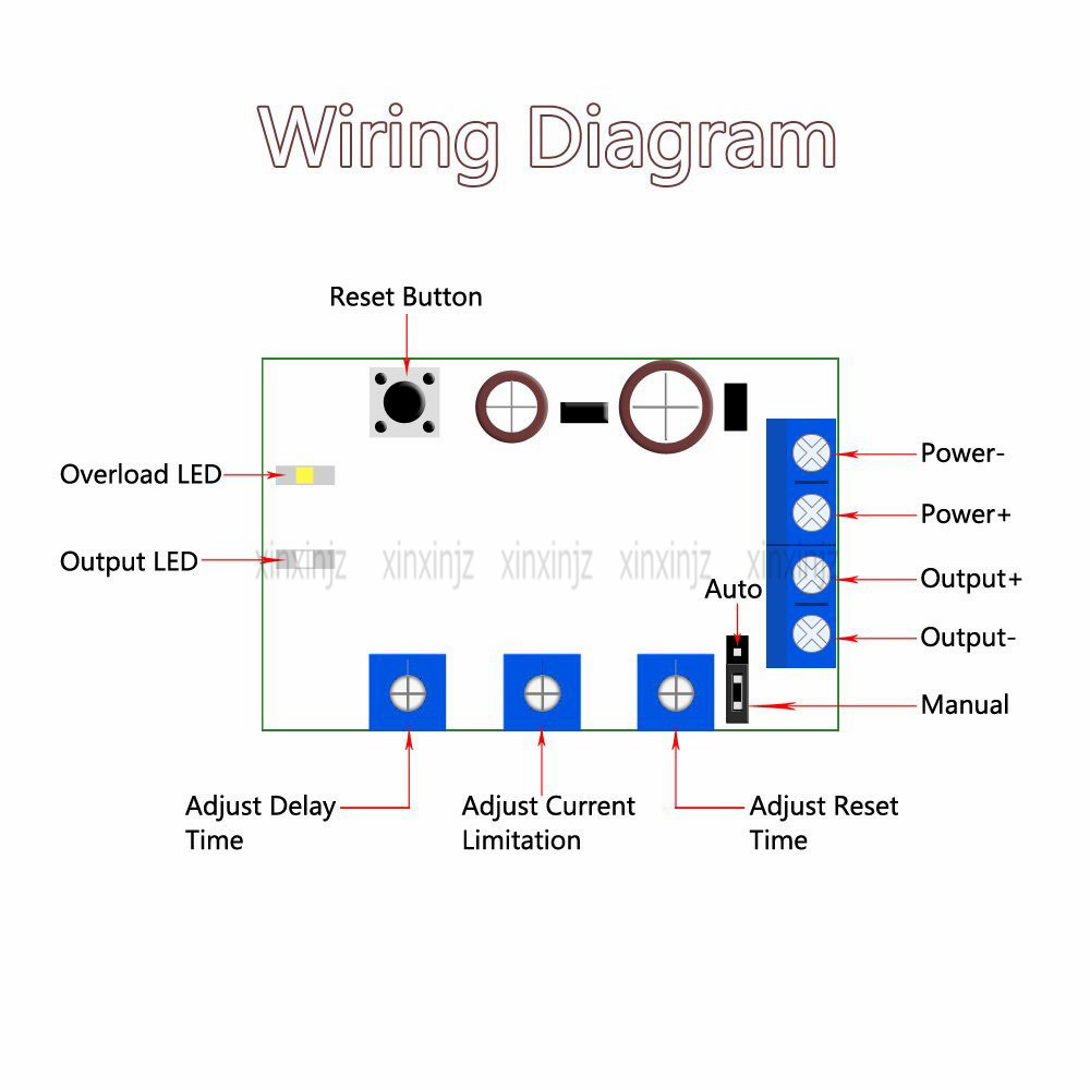 DC Motor Over Current Protection Device Current Limit Switch 6V 12V 24V 5A