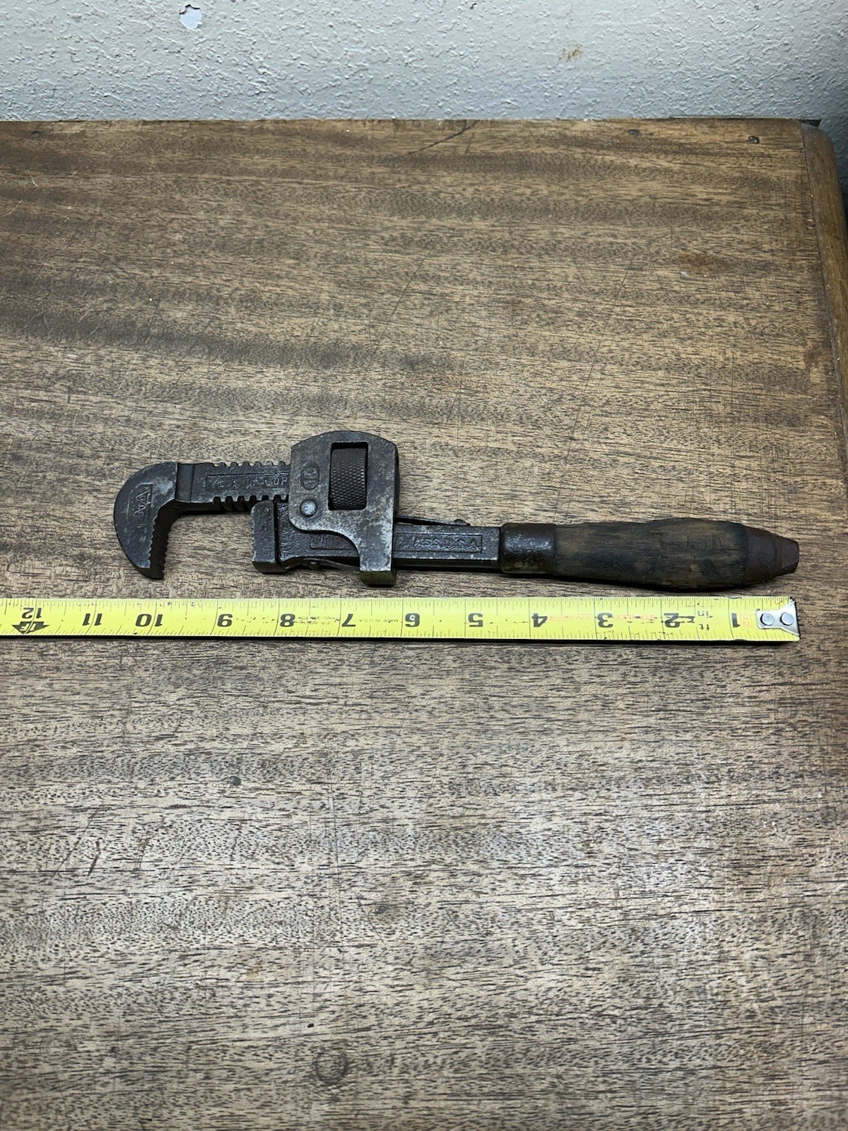 Vintage G T D Adjustable Pipe Wrench # 10 Wrench USA~ Greenfield Tap & Die