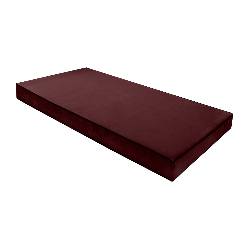 SLIPCOVER ONLY Contrast Pipe 8" Full 75x54x8 Velvet Indoor Daybed Mattress-AD368