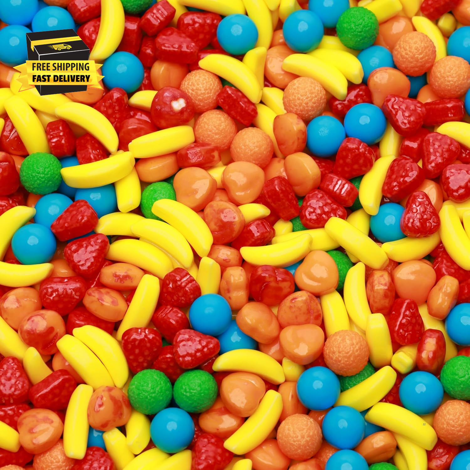 Fruit Runts Candy 3.5 OZ (100G) - 140 Pcs - Assorted Fruits Hard Candy Bulk for