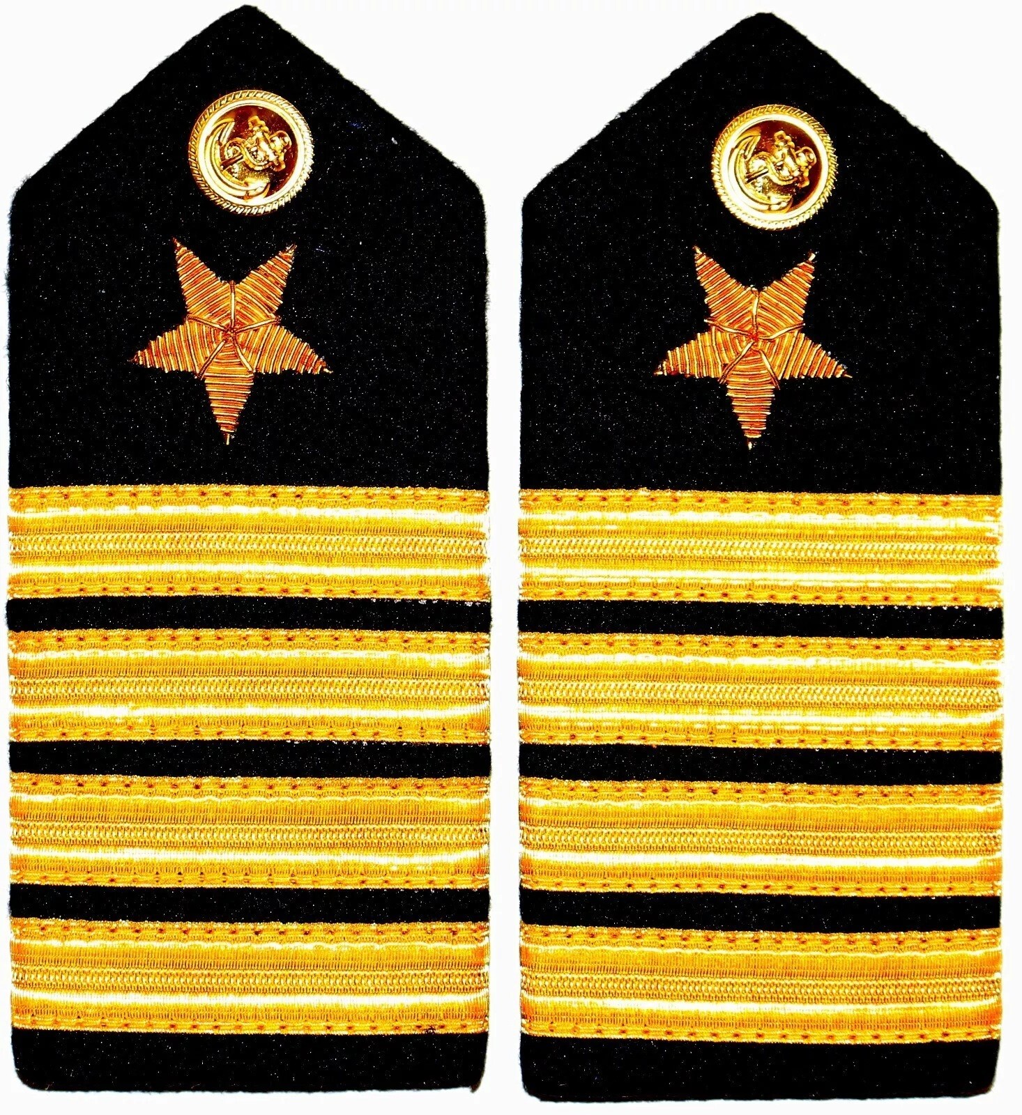 US NAVY OFFICER HARD Shoulder Boards 4 Stripes FOR CAPTAIN Rank
