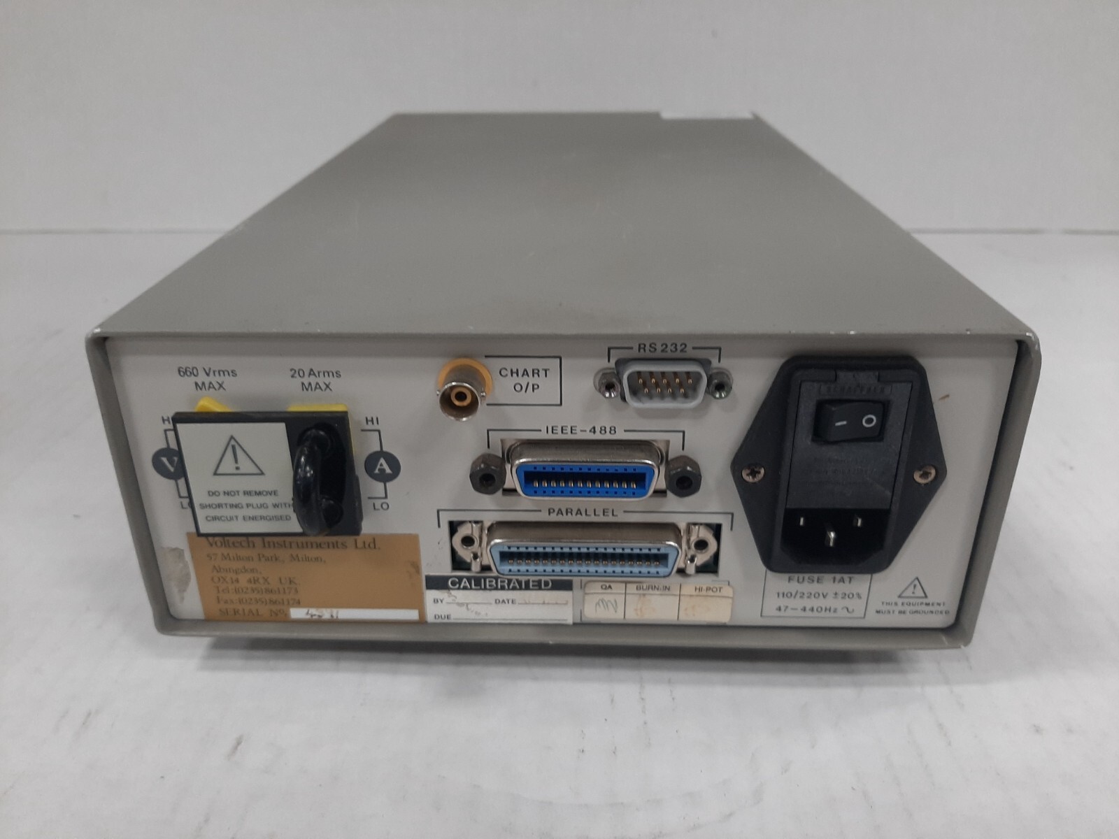 Voltech PM1200 AC Power Analyzer 660Vrms / 20Arms