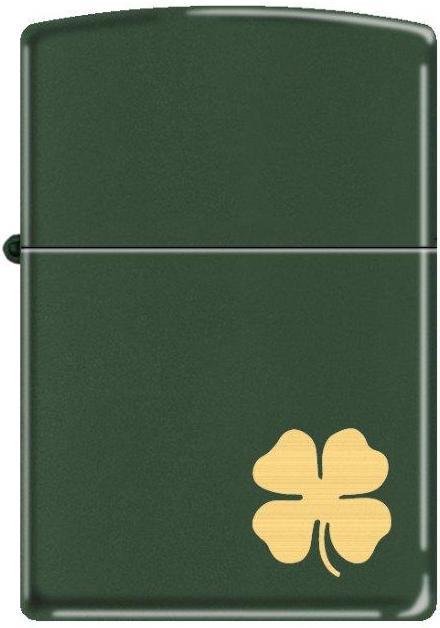 Zippo Irish Clover Ireland Good Luck Green Matte St. Patricks Day Lighter RARE